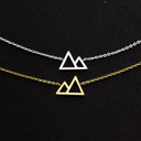 Gold Silver Stainless Steel Delicate Double Mountain Silhouette Triangle Bracelets