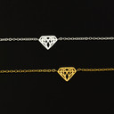 Ladies Diamond Shape 14k Rose Gold Silver Solid Stainless Steel Dainty Bracelets