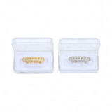 Hip Hop Diamond Cz Bling Iced Miami Cuban Link Bottom Teeth Grillz Grills 