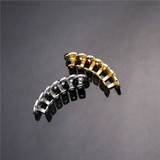 Hip Hop Diamond Cz Bling Iced Miami Cuban Link Bottom Teeth Grillz Grills 