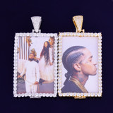 18k Rose Gold .925 Silver Micro Pave Lab Diamond Custom Square Photo Pendant Chain Necklace 18k Rose Gold .925 Silver Micro Pave Lab Diamond Custom Square Photo Pendant Chain Necklace