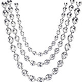 14k Gold Silver Titanium Stainless Steel G Link Coffee Bean Chain Necklace