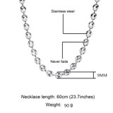 14k Gold Silver Titanium Stainless Steel G Link Coffee Bean Chain Necklace