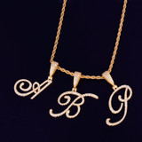 18k Gold Silver Rose Gold Cursive Letters Flooded Ice True Micro Pave Hip Hop Pendants 18k Gold Silver Rose Gold Cursive Letters Flooded Ice True Micro Pave Hip Hop Pendants
