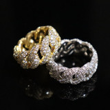 Ultra Ice 18k Gold .925 Silver Cuban Link AAA True Micro Pave Hip Hop Rings Ultra Ice 18k Gold .925 Silver Cuban Link AAA True Micro Pave Hip Hop Rings