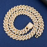 18k Gold AAA Micro Pave 4 Prong Box Clasp Miami Cuban Tight Link Chain Necklace 18k Gold AAA Micro Pave 4 Prong Box Clasp Miami Cuban Tight Link Chain Necklace