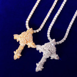 18k Gold .925 Silver Rose Gold Spiritual Flower Cross Hip Hop Pendant Chain Necklace 18k Gold .925 Silver Rose Gold Spiritual Flower Cross Hip Hop Pendant Chain Necklace