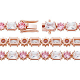 Ladies Bling 6mm Choker Style Round Princess Cut Handset Stone Chain Necklace 