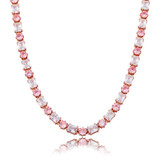 Ladies Bling 6mm Choker Style Round Princess Cut Handset Stone Chain Necklace 