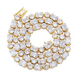Ladies Bling 6mm Choker Style Round Princess Cut Handset Stone Chain Necklace 
