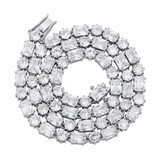 Ladies Bling 6mm Choker Style Round Princess Cut Handset Stone Chain Necklace 