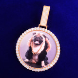 2021 Flooded Ice Big Button Photo Picture Photo Medallion Hip Hop Pendant Chain Necklace