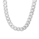 Iced 24k Yellow 14k White Gold 18MM 5A Bling Miami Cuban Link Chain Bracelet Hip Hop Jewelry Set