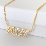 Modern Women Stainless Steel Outline Cutout Custom Name Necklace