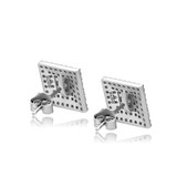 Mazed Ice | Iced Baguette .925 Solid Sterling Silver Hip Hop Square Cut Earrings