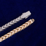 Mens Iced Prong Set White Gold Infamous Thick Franco Link Hip Hop Chain Necklace