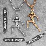 14k Gold Silver Women's Olympic Runner Competition Chain Necklace