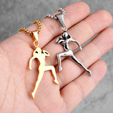 14k Gold Silver Women's Olympic Runner Competition Chain Necklace