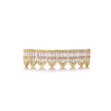 Mens Street Wear Baguette Iced Top Bottom 14k 925 Silver Blinged Out Grillz