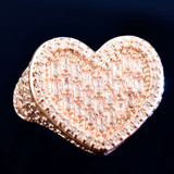 HeartStones | Ladies 24k Gold 925 Silver 4 Prong VVS Diamond CZ Heart Bling Rings