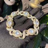 24k Gold 925 Silver All Seeing Eye Flooded Ice Infinity Hip Hop Bracelets