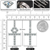 Flooded Ice VVS Genuine Lab Diamond Solid 925 African Ankh Spiritual Cross Hip Hop Chains
