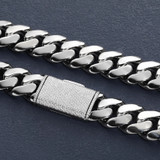 20mm Luxury Stylish White Gold Hip Hop Cuban Link Chain Bracelet