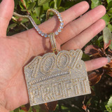 100% Profit | VVS Diamond CZ Baguette Stone 4 Prong Set Name Plate Style Pendant