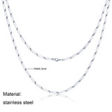 Solid No Fade Stainless Steel Hip Hop Bullet Chain 3mm Necklace