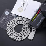 Mens VVS Diamond Solid 925 Silver 8mm/20mm Hip Hop Cuban Link Bracelets Chains