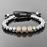Heritage Bracelet | 3 Bead Micro Pave Stainless Steel Luxury Bracelets