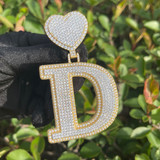 Regal Love | Ladies Custom Heart Bail Initial Iced Pendant Necklace