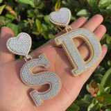 Regal Love | Ladies Custom Heart Bail Initial Iced Pendant Necklace