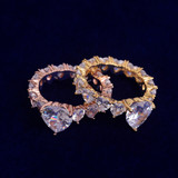 Loyal Heart |  Prong Set Solitaire 24k 925 Silver Rose Gold Luxury Bling Rings