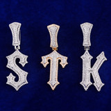 Trapped Out | Iced Blinged Out Initial Letter 4 Prong Set Pendants