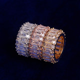 The Wheels Of Ice | VVS Diamond CZ Baguette Iced 4 Prong Set Blinged Out Rings