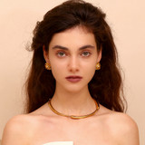 Layered Rose Petal | Center Pearl 18k Gold over No Fade Stainless Steel Earrings