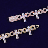 The Infinite Cross | Iced Blinged Out Infinity Link VVS Diamond CZ Bracelet