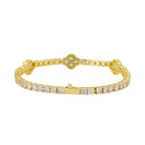 Clover Field | VVS Diamond CZ Iced Blinged Out 4mm Four Leaf Clover Tennis Bracelet