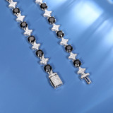 Cosmic Ice | 6mm Moissanite Diamond Iced Blinged Out Black Stone Tennis Link  Chain Bracelets