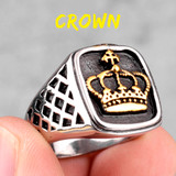 Noble Crown | 316L No Fade Stainless Steel Gold Silver Crown Hip Hop Rings