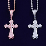 Circle Cross | VVS Diamond CZ Iced Blinged Out Hip Hop Prong Set Cross Pendant