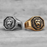 Lion King | 14k Gold Over No Fade Stainless Steel Alpha Lion Hip Hop Ring