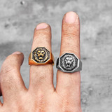 Lion King | 14k Gold Over No Fade Stainless Steel Alpha Lion Hip Hop Ring