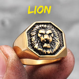 Lion King | 14k Gold Over No Fade Stainless Steel Alpha Lion Hip Hop Ring