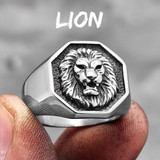 Lion King | 14k Gold Over No Fade Stainless Steel Alpha Lion Hip Hop Ring