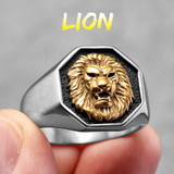 Lion King | 14k Gold Over No Fade Stainless Steel Alpha Lion Hip Hop Ring