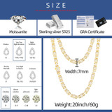 Ball N Chain | Solid 925 Silver Moissanite Iced Blinged Out Ball Link Hip Hop Chain Bracelet Set