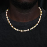 Ball N Chain | Solid 925 Silver Moissanite Iced Blinged Out Ball Link Hip Hop Chain Bracelet Set
