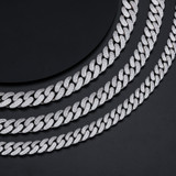 Moissanite Diamond Solid 925 Sterling Silver 8MM-20MM Hip Hop Cuban Chain Bracelet Sets
